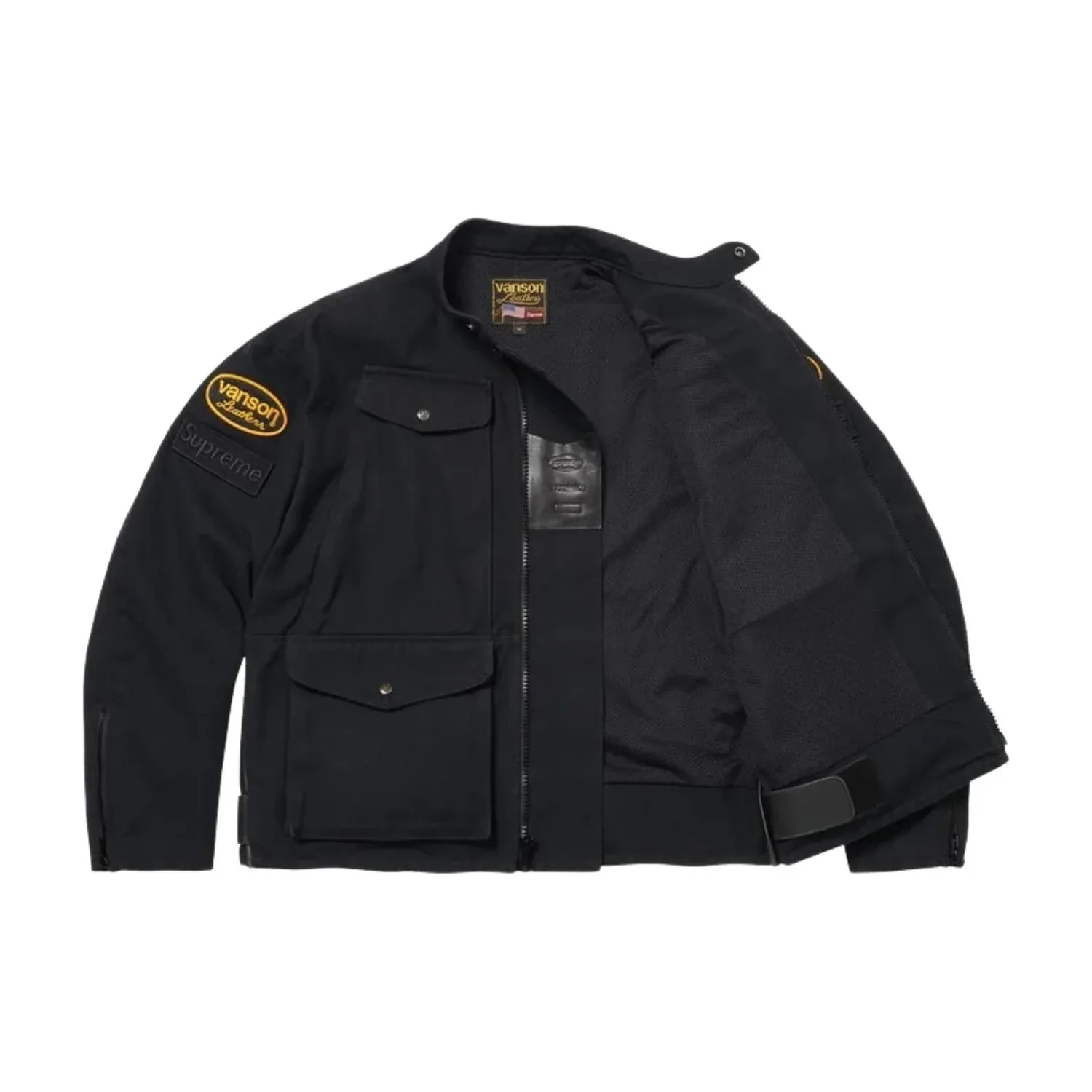 Куртка Supreme x Vanson SS26 из кожи Cordura, цвет 'Black' — фото 2