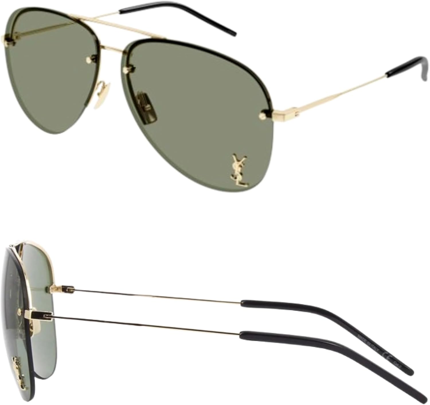 

Солнцезащитные очки SAINT LAURENT SL CLASSIC 11 M в форме «пилот» с комплектом для ношения с регулируемыми носовыми упорами - дизайнерские женские солнцезащитные очки Yves Saint Laurent