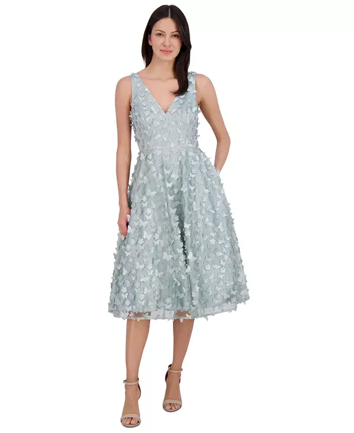 

Женское платье-футляр Butterfly с цветочными аппликациями Eliza J, зеленый