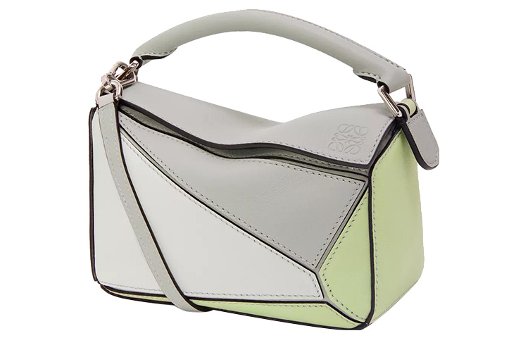 

Loewe Сумка-мессенджер Puzzle из натуральной коровьей кожи, мини-сумка, женская, дымчато-серый/светло-голубой цвет