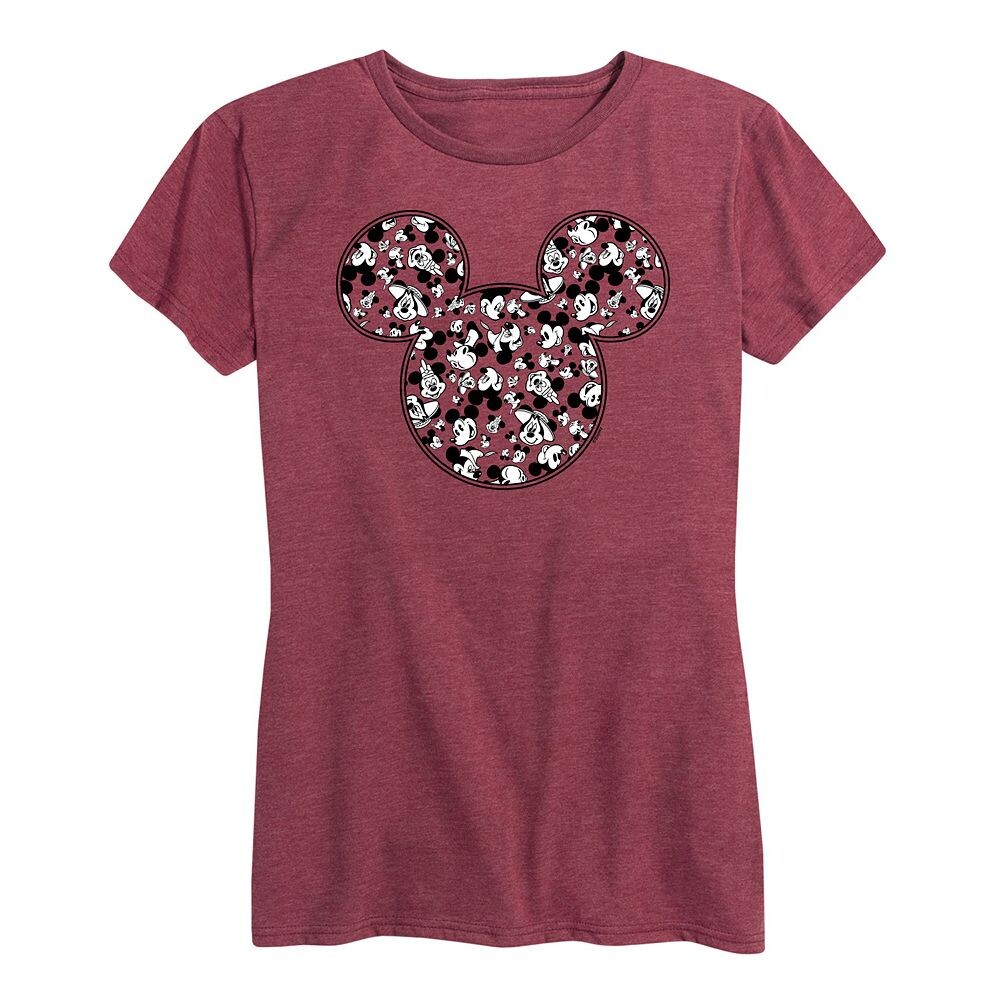 

Женская футболка с метаграфическим рисунком Disney's Mickey Mouse, цвет Heather Dark Red