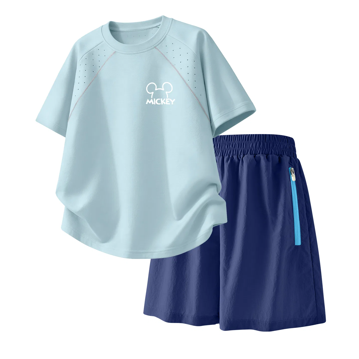 Детский спортивный костюм Casual Sportswear 2 Piece Set Disney, Thick Board Line K Glacier Blue+Solid Color Deep Sea Blue