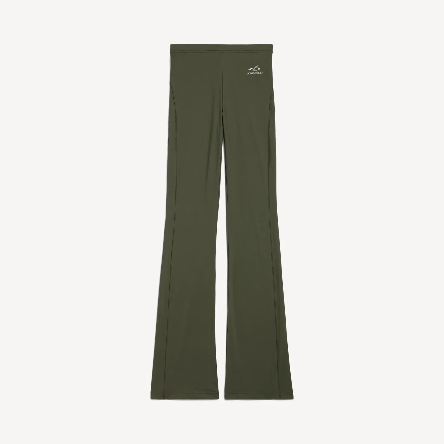 Женские расклешенные леггинсы Techwear цвета хаки/лайм Balenciaga