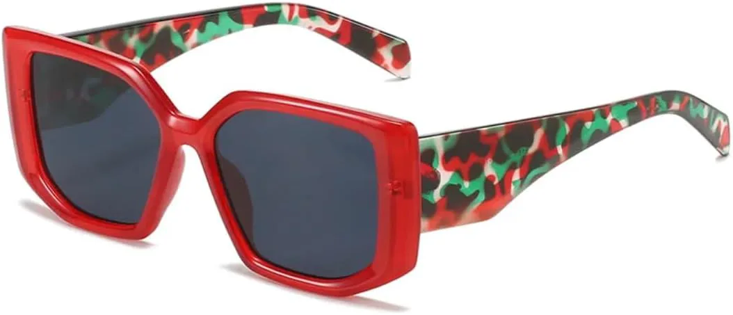 

Солнцезащитные очки для мужчин и женщин - защита UV400 - увеличенные линзы конфетных цветов для занятий спортом на открытом воздухе и вождения DSVIGF, Red