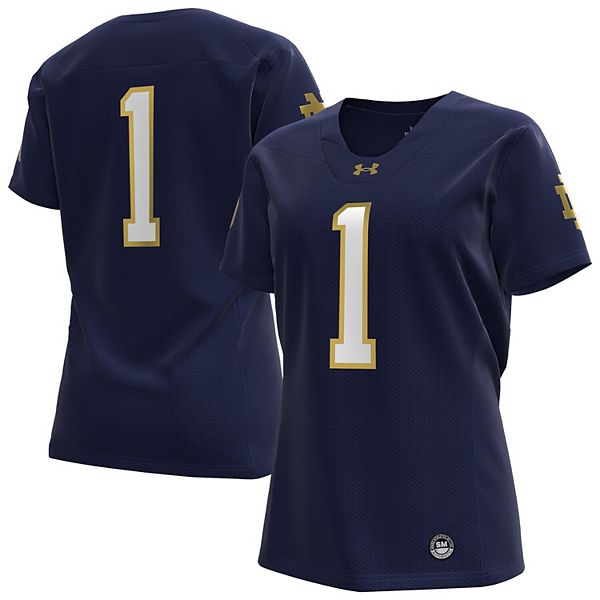 

Женская реплика футболки Notre Dame Fighting Irish #1 navy Under Armour