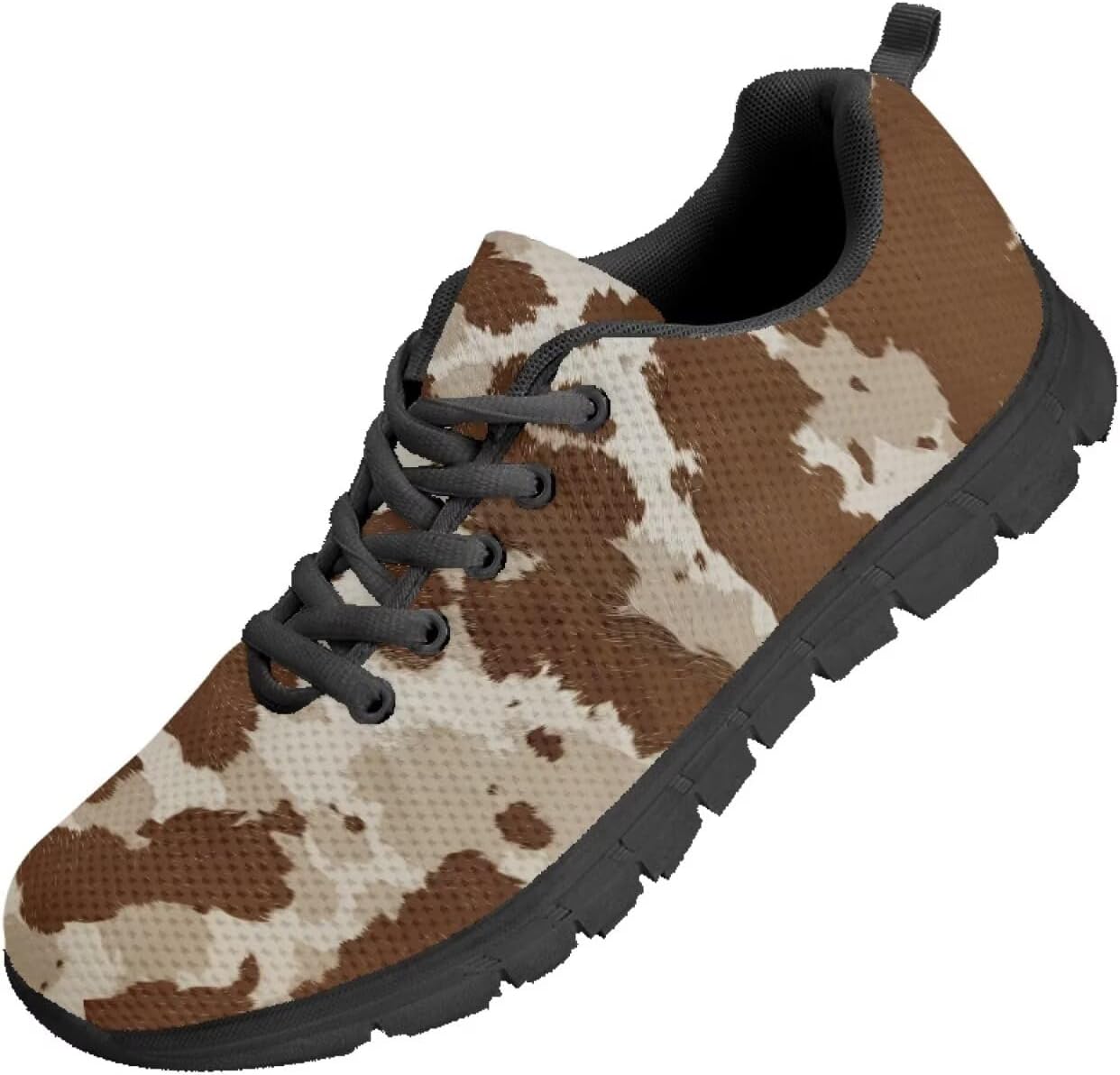 

Мужские кроссовки Funnydude Funny Print для бега, весенние легкие туристические кроссовки на шнурках, Brown Cow Print