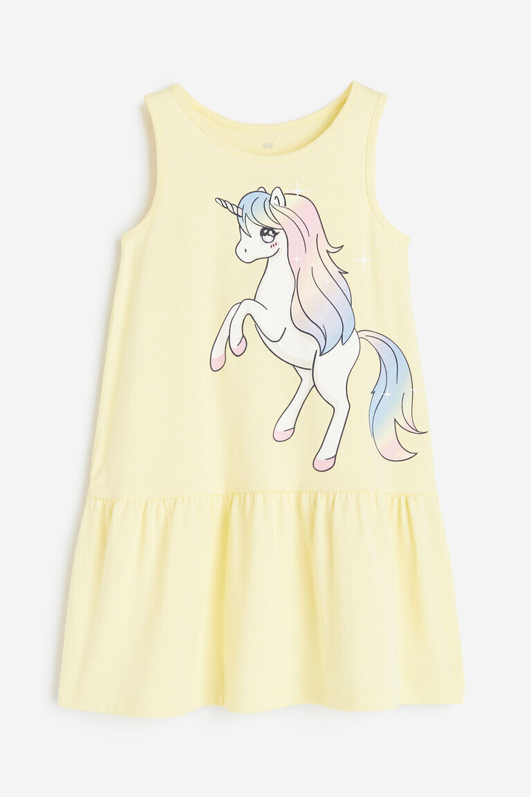 

Хлопковое платье с рисунком H&M, желтый
