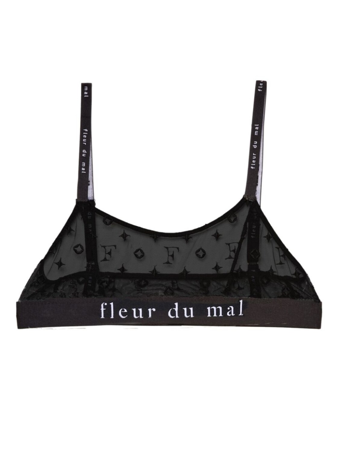 

Fleur Du Mal прозрачный бюстгальтер с монограммой, черный