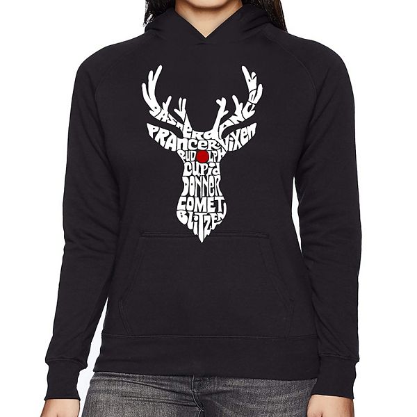 

Толстовка с капюшоном Women's Word Art - Santa's Reindeer La Pop Art, Black