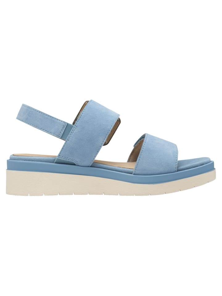 Сандалии на плоской подошве Tamaris, цвет lt blue suede — фото 3