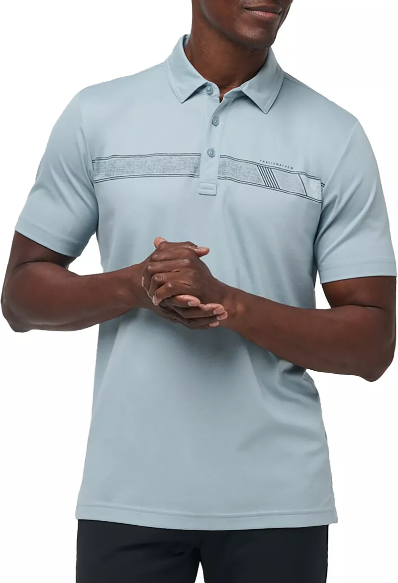 

Мужская рубашка-поло для гольфа TravisMathew Fresh Catch, цвет Heather Dusty Blue