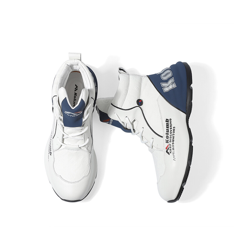 Кроссовки KOLUMB Lifestyle Shoes Men High-top Blue, белый/синий — фото 4