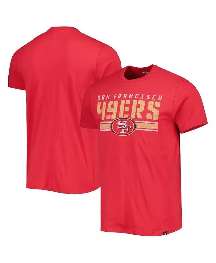 

Мужская футболка с полосками цвета алый Сан-Франциско 49Ers Team '47 Brand