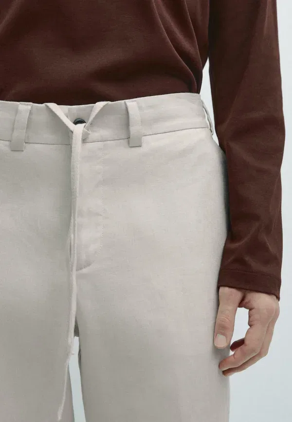 Брюки на резинке Massimo Dutti, бежевый — фото 4