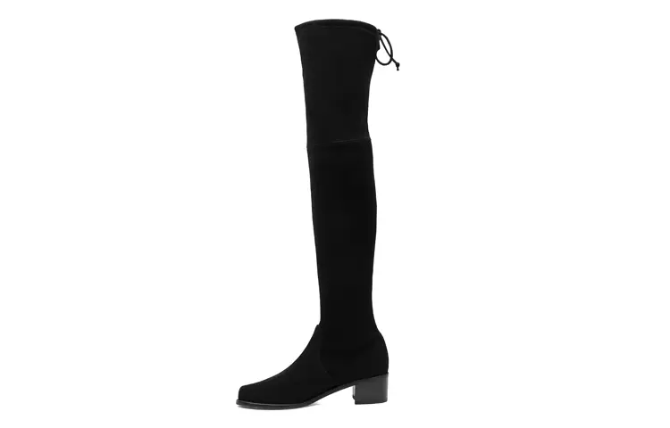 Сапоги женские Stuart Weitzman кожаные на шнуровке, черный