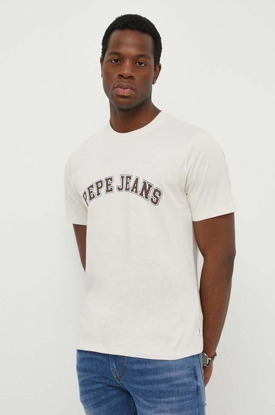 

Хлопковая футболка Pepe Jeans, бежевый