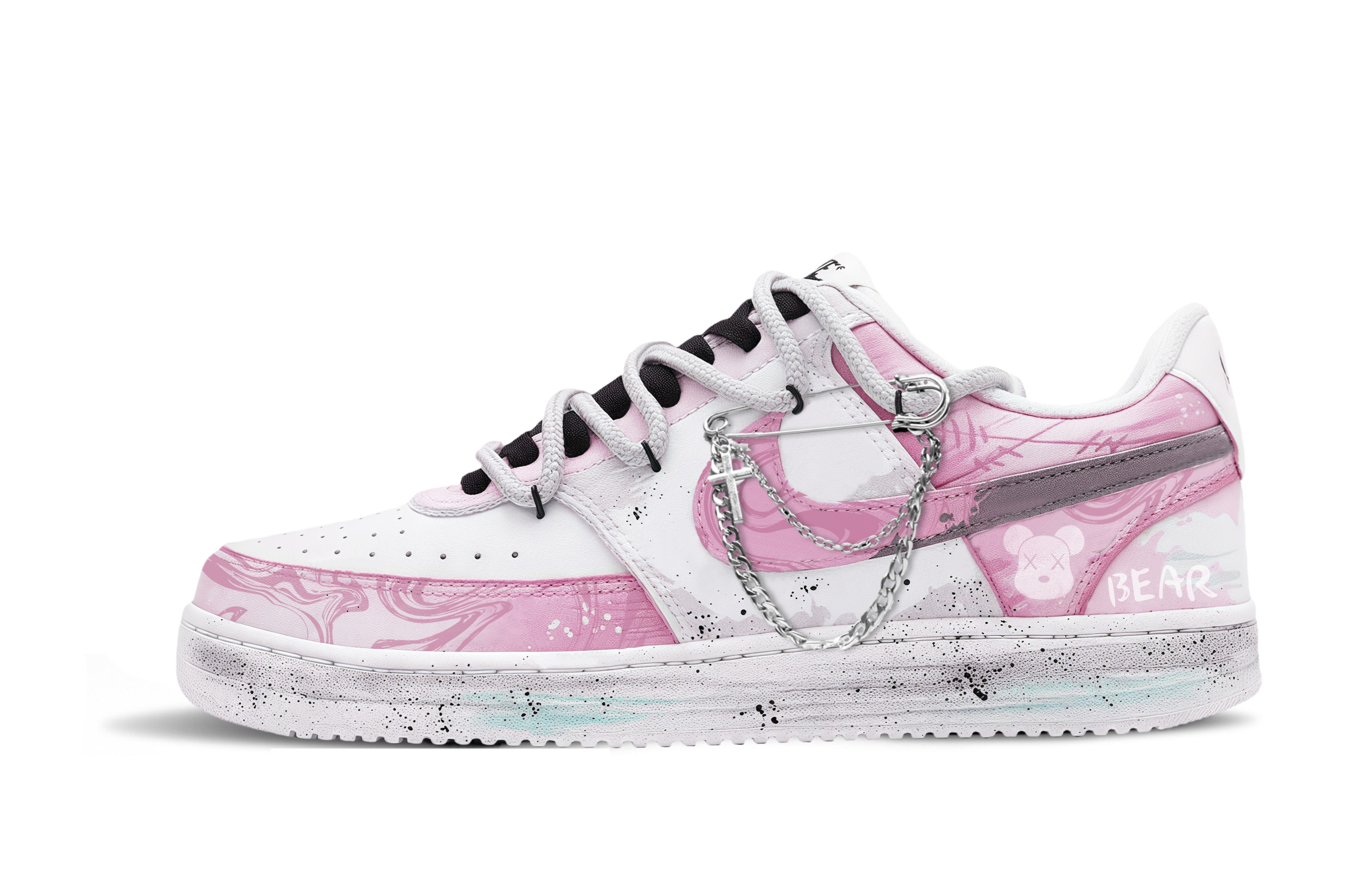 

Nike Кроссовки Court Vision 1 Neon Impact, износостойкие, низкие, для скейтбординга, мужские, розовые