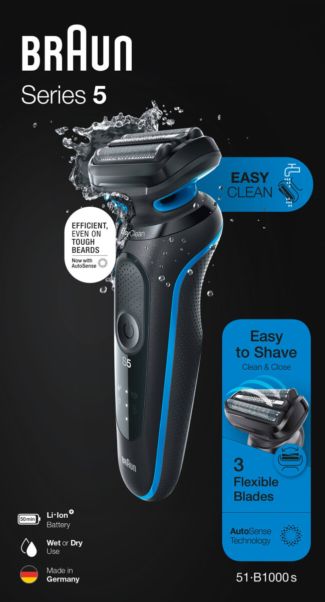 

Электробритва Braun Series 5 51-B1000s, черный/синий, Серый, Электробритва Braun Series 5 51-B1000s, черный/синий