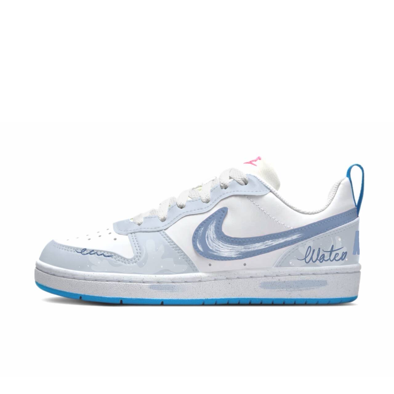 

Nike Court Borough Mist Ripple White синтетическая кожа нескользящая устойчивая к истиранию низкий верх
