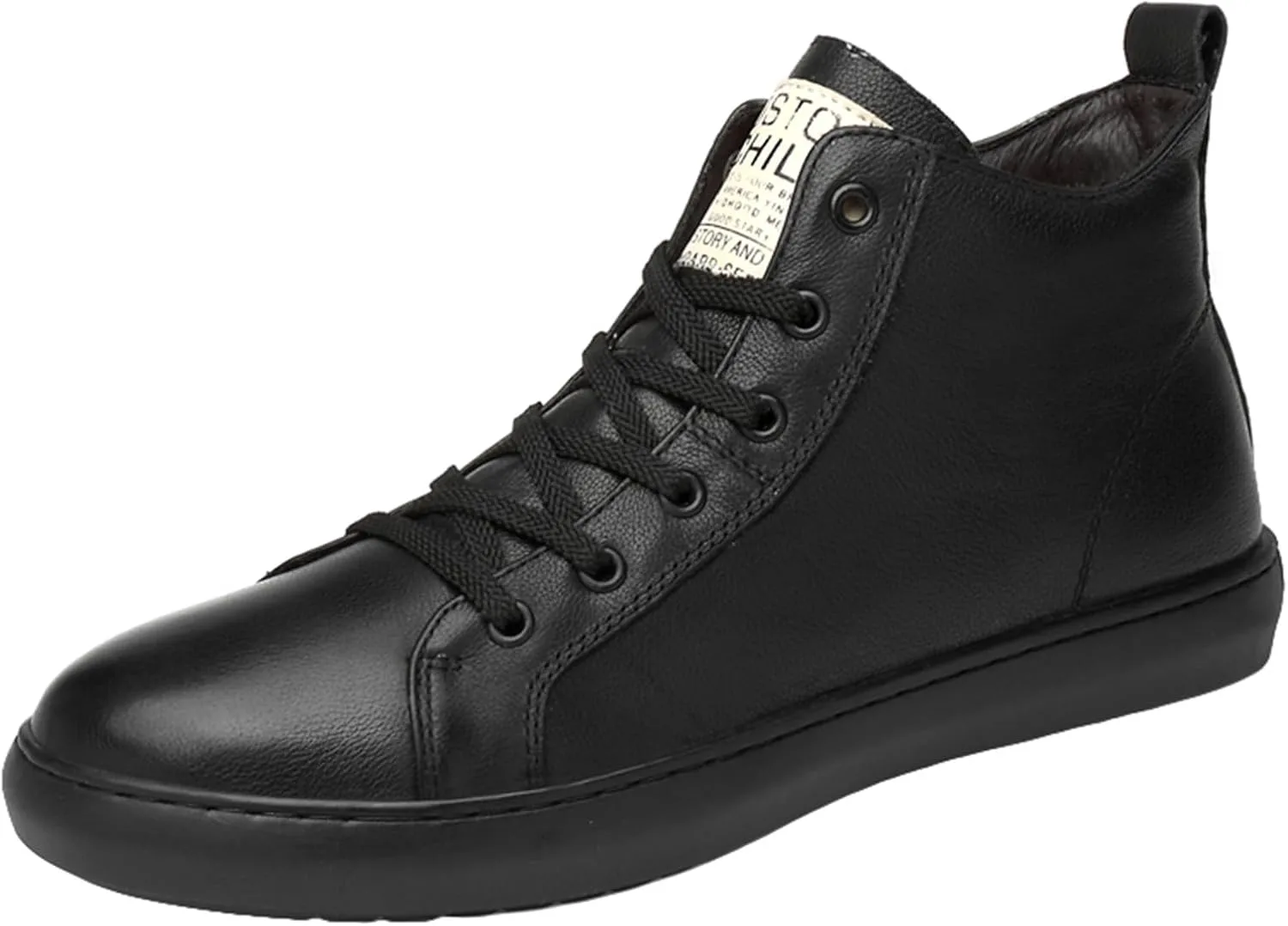 

Мужские модные кроссовки JiuQing, высокие, с шнуровкой, оксфорды, боковая молния, повседневные, черный