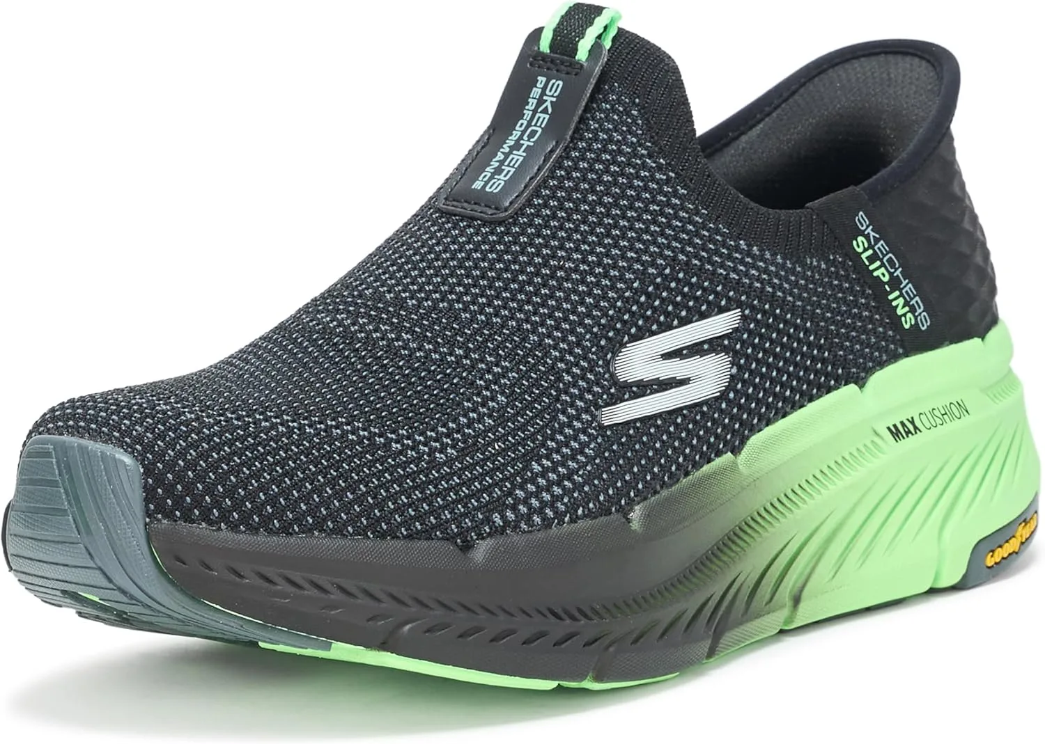 Мужские кроссовки Skechers Max Cushioning Premier 2.0, черный/салатовый