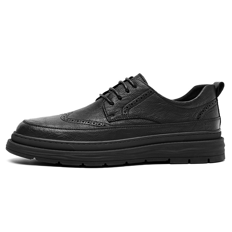 

Повседневные кожаные туфли мужские SEPTWOLVES, [Qixi Festival Gift]Black (Comes with Socks*1) (Standard Leather Shoe Size)