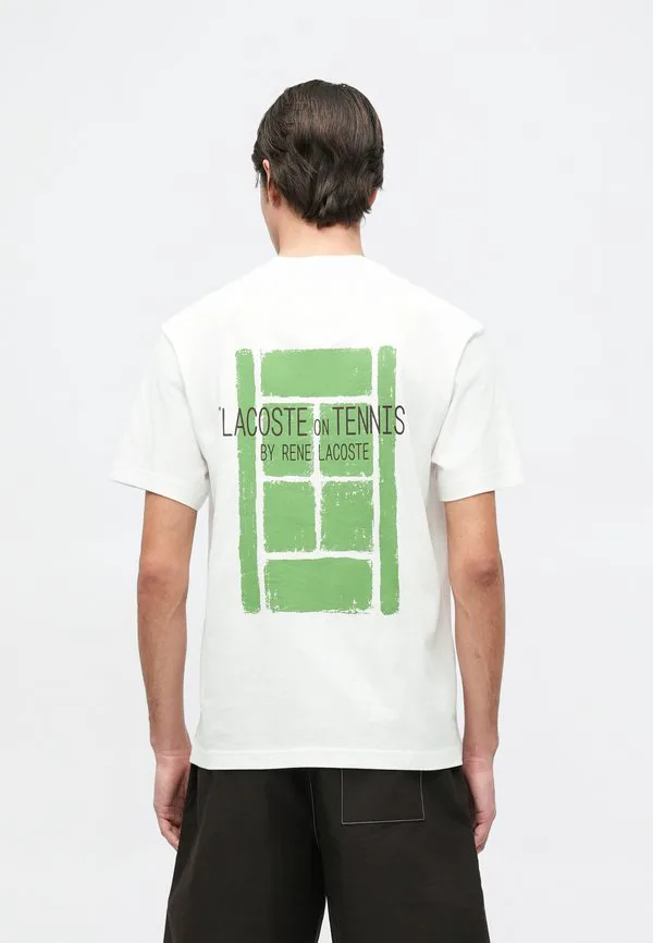 Футболка Lacoste с принтом, хлопок, белый