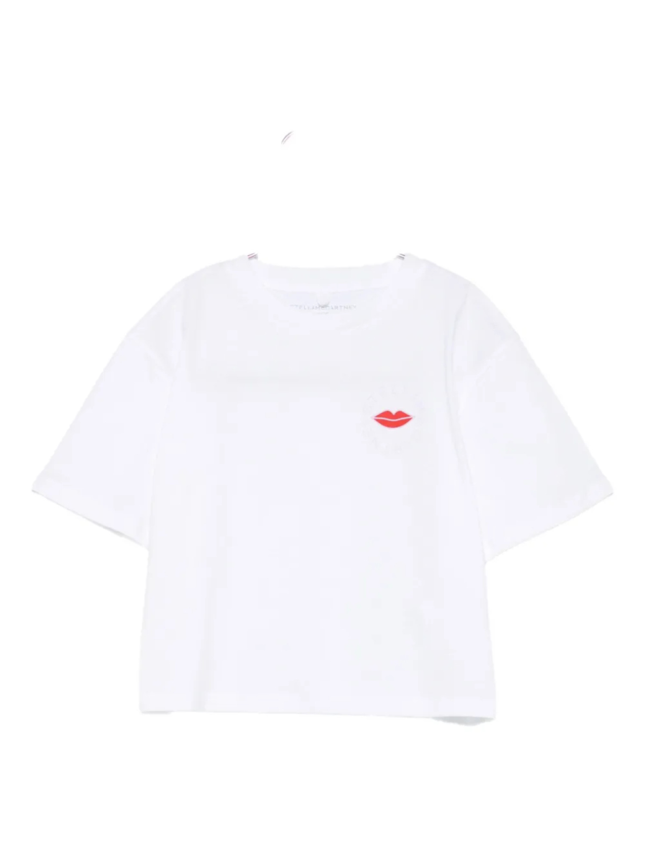 

Хлопковый топ с принтом губ Stella McCartney Kids, белый