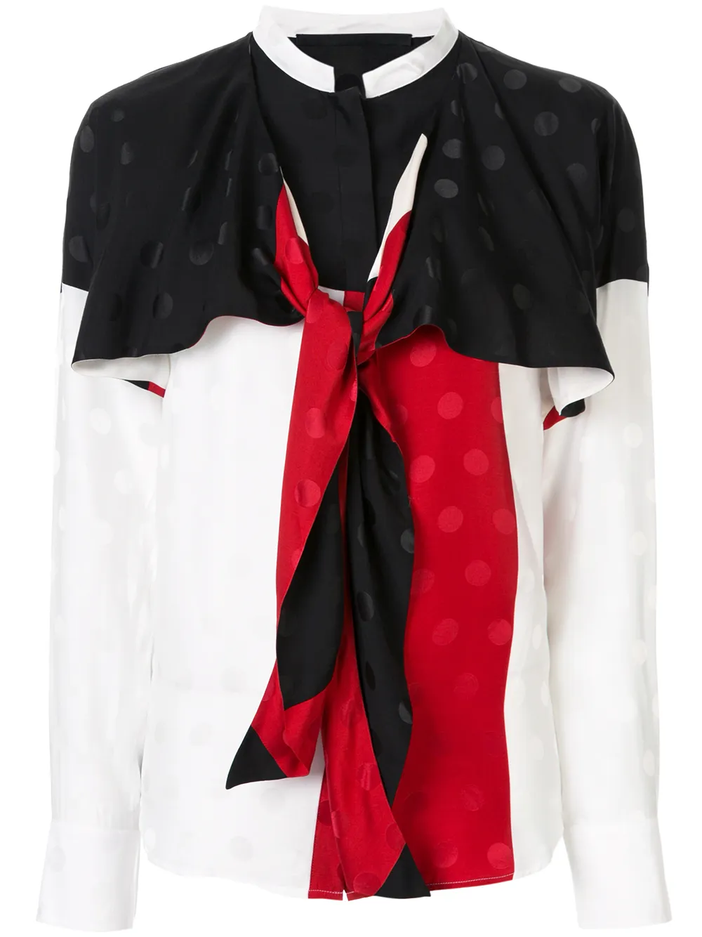 

Блузка в стиле колор-блок с драпировкой Haider Ackermann, белый