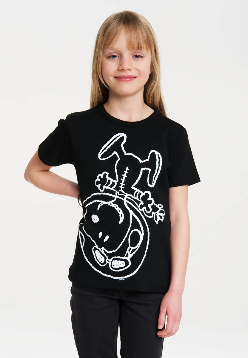 Logoshirt-футболка "Снупи Астронавт", с лицензионным оригинальным дизайном, черный — фото 2