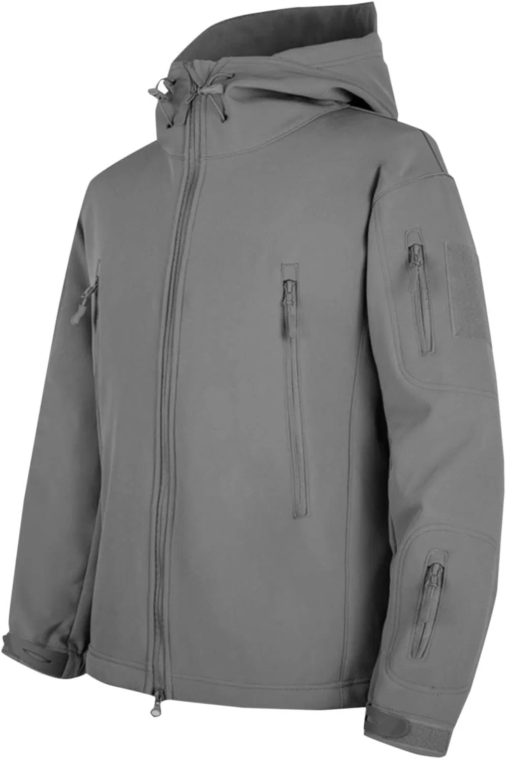 Мужская водонепроницаемая термокуртка с флисовой подкладкой, ветровка с капюшоном, на молнии, тактическая куртка-карго с карманами для походов и активного отдыха