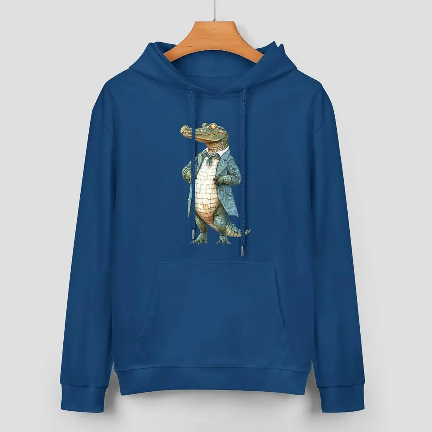 Толстовка Crocodile Gentleman Fashion с капюшоном и карманом Generic, зеленый — фото 3