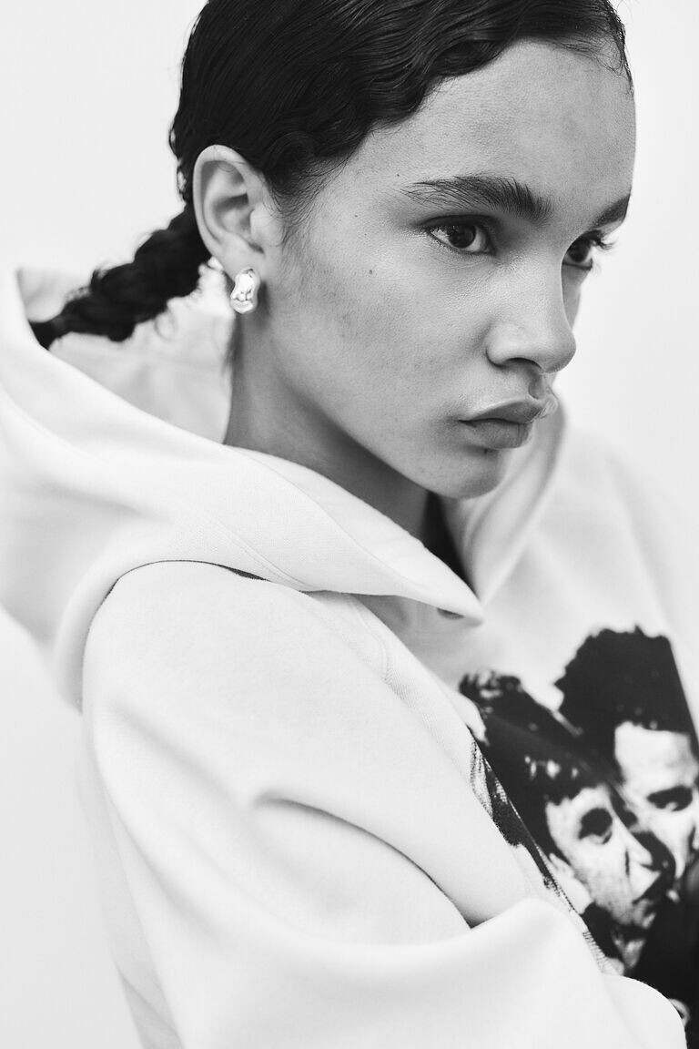 

Толстовка оверсайз с мотивом H&M, бежевый