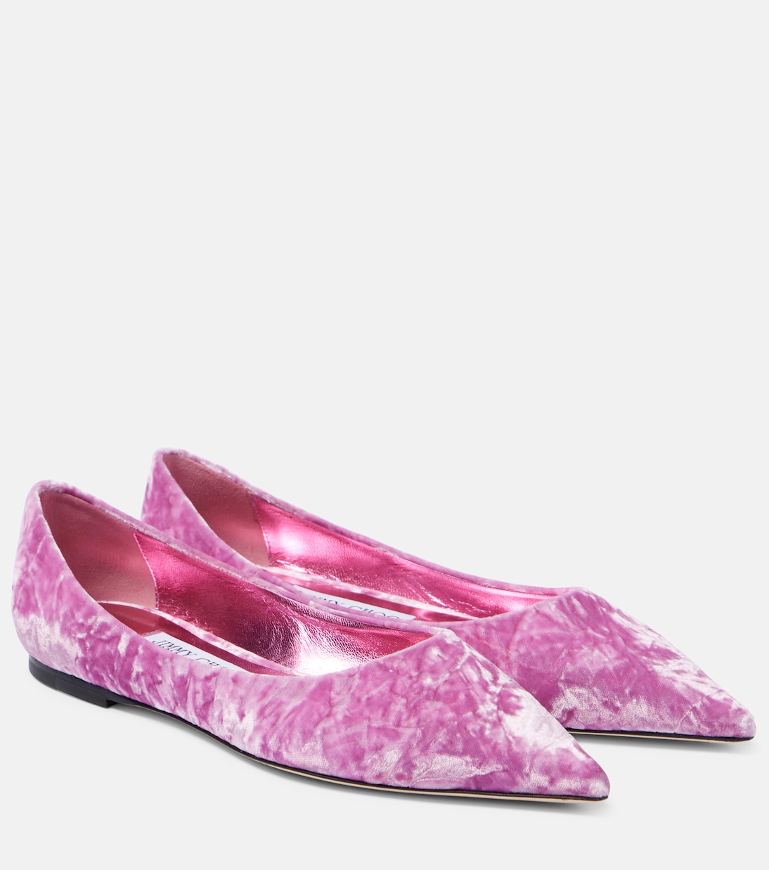 Бархатные балетки Love Jimmy Choo, Light Magenta