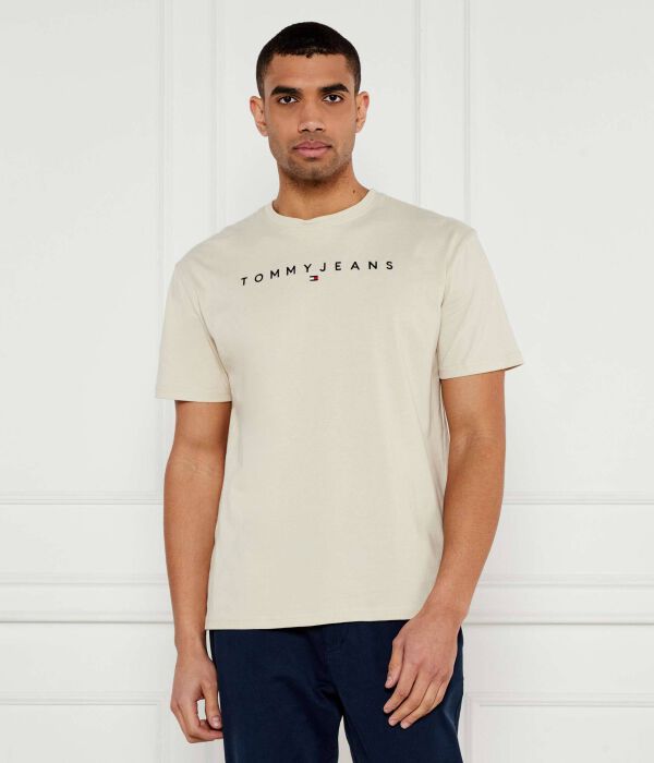 

Футболка линейный логотип футболка расширенный Regular fit Tommy Jeans, экрю