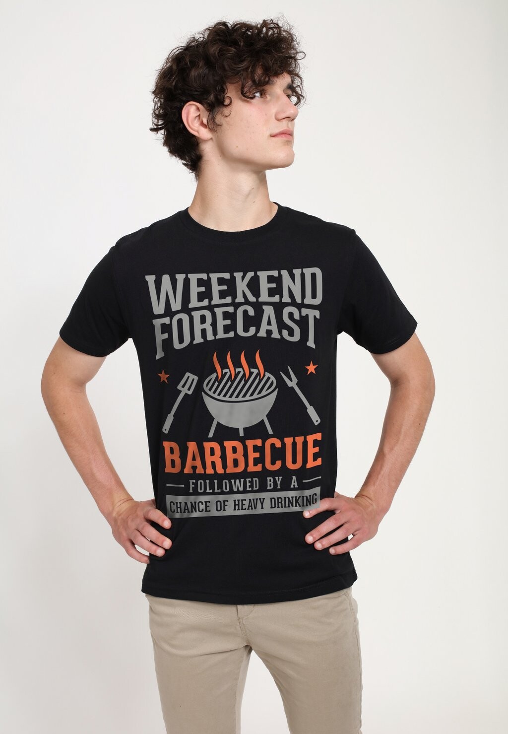 

Футболка с принтом FOOD DUKE SONS BARBECUE FORECAST Henry Tiger, черный