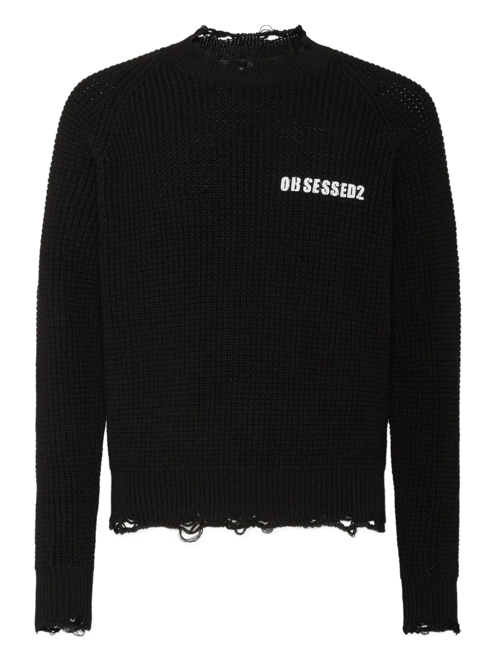 

Свитер с эффектом потертости DSQUARED2, черный