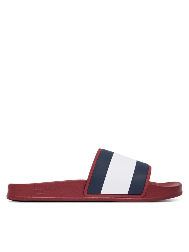 Tommy Hilfiger Сандалии Hilfiger Flag Pool Slide Core FM0FM05798 темно-красного цвета