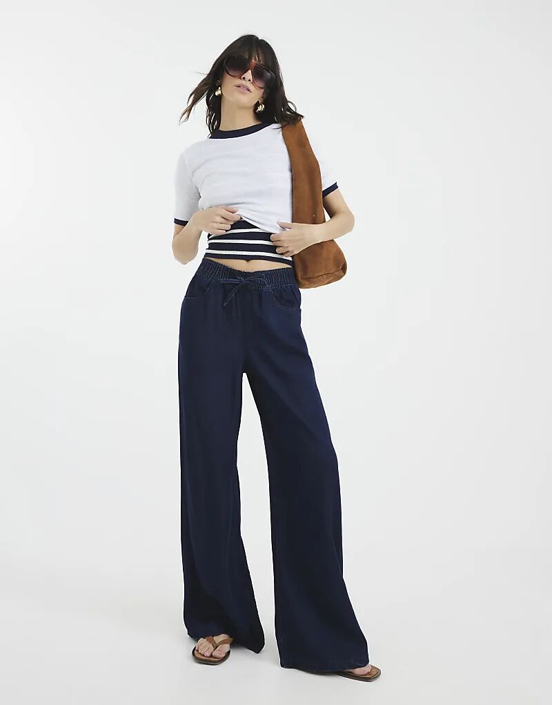 

Джинсы River Island Wide Leg из денима - темные