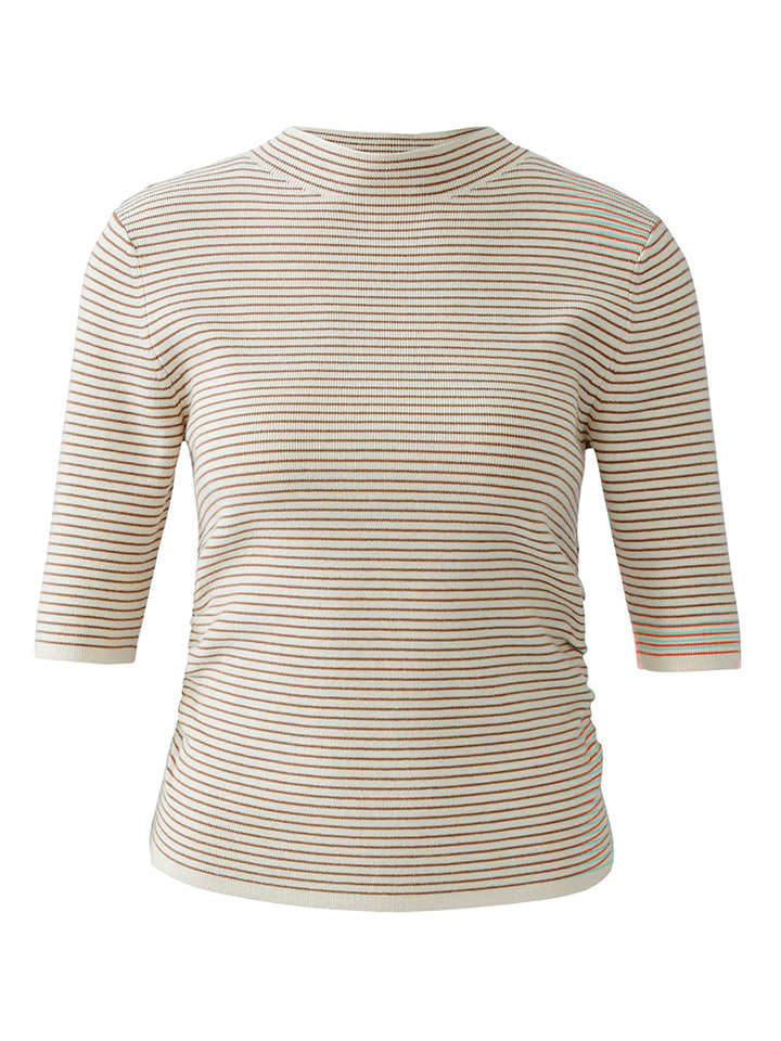 

Oui Свитер белого/светло-коричневого цвета