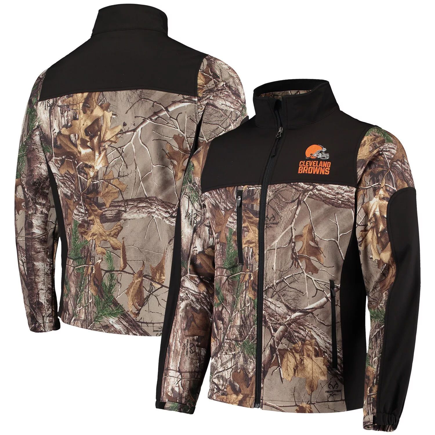 

Мужская куртка Dunbrooke Realtree Camo/Black Cleveland Browns Circle Hunter Softshell с молнией во всю длину