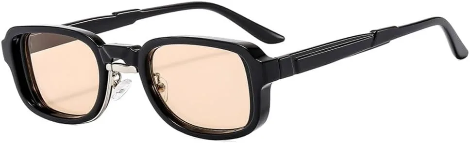 

Модные маленькие прямоугольные солнцезащитные очки для женщин и мужчин, винтажные очки, уникальные полые солнцезащитные очки UV400 generic, Black Light Tea