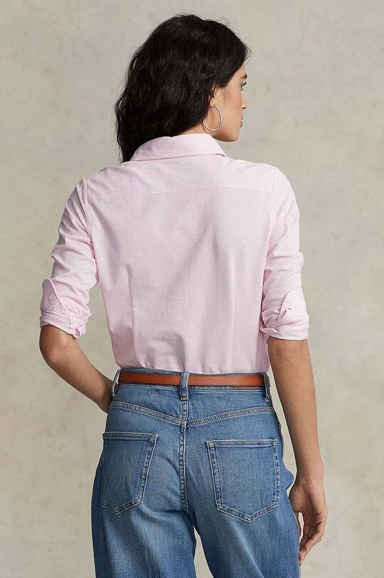 Хлопковая рубашка Polo Ralph Lauren, розовый — фото 2