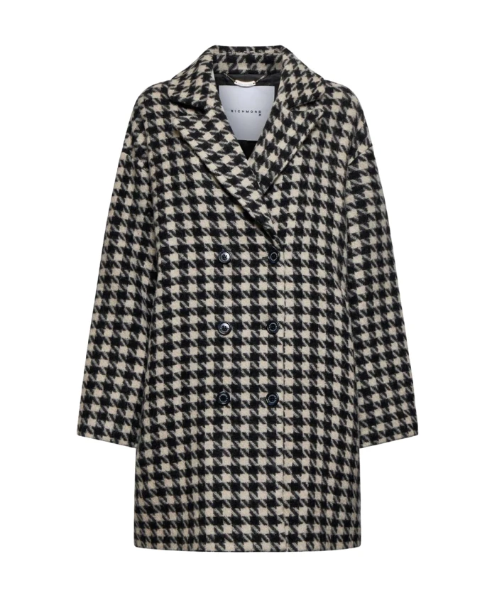 

Двубортное пальто Pied de Poule Richmond, черный