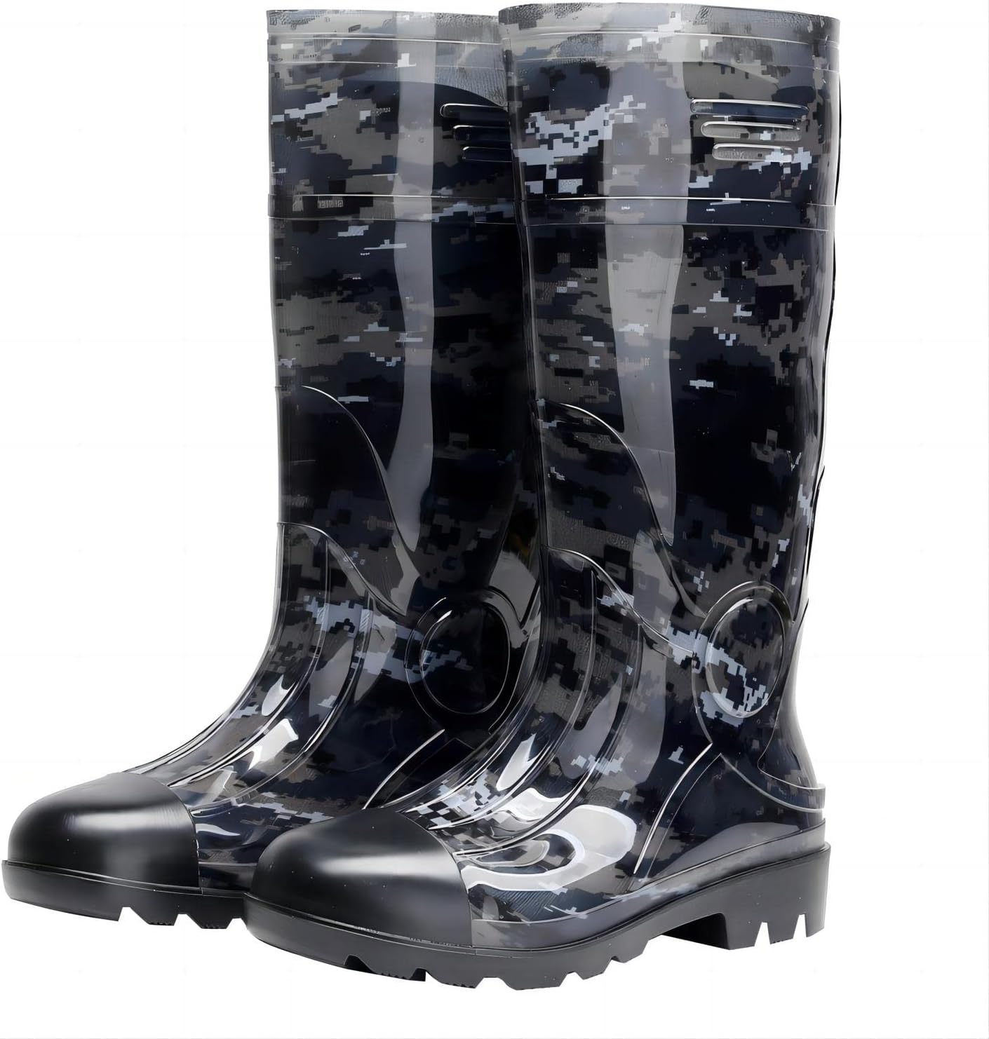 

Мужские резиновые сапоги по колено с камуфляжным узором, водонепроницаемые резиновые сапоги для сада, мужская дождливая обувь, размер Kontai, серый