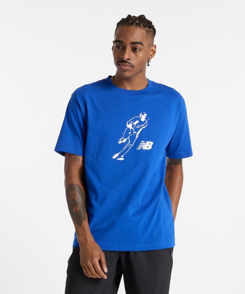 

Футболка с коротким рукавом, графический принт New Balance, синий