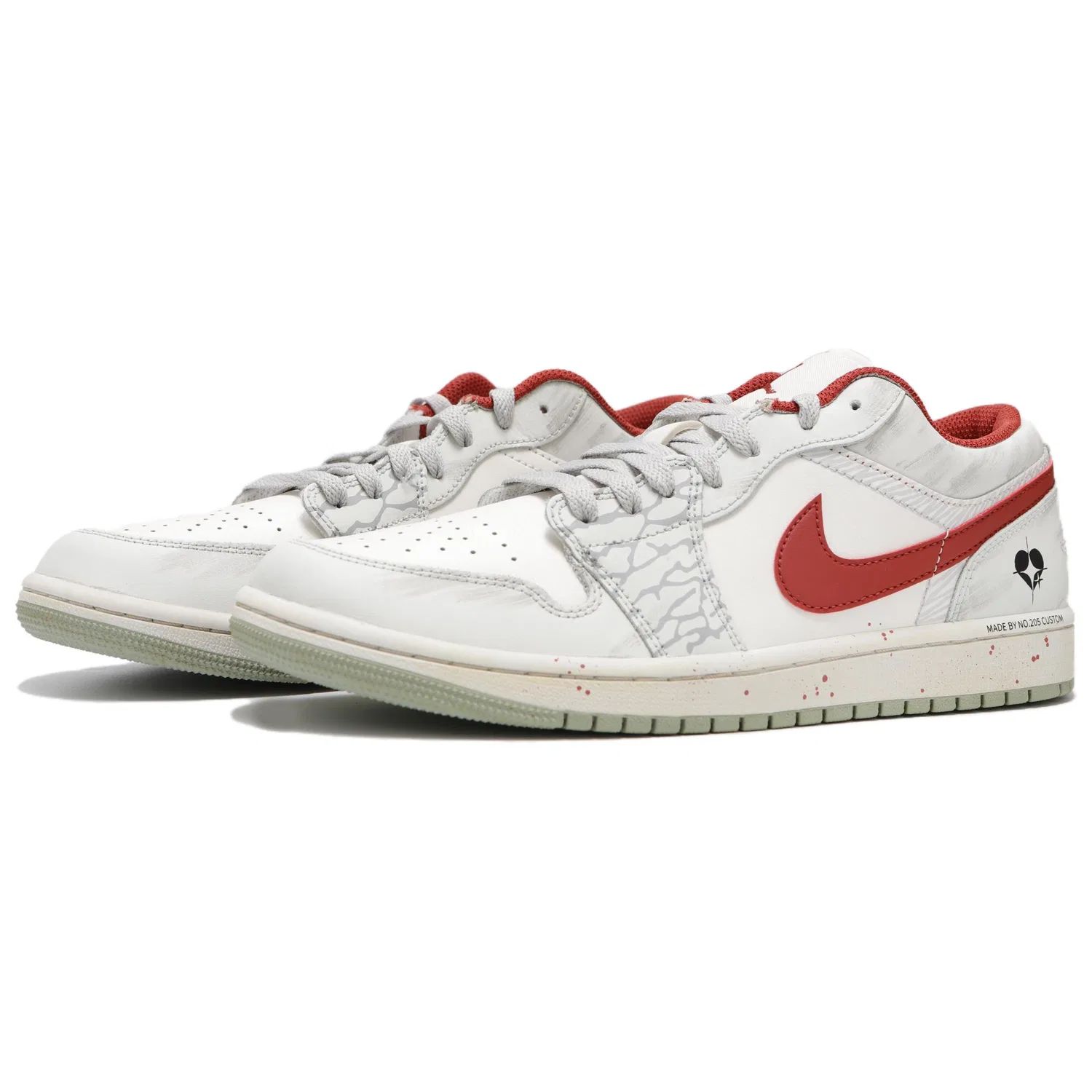 Кроссовки баскетбольные ретро Jordan 1 Low Gray Red — фото 4