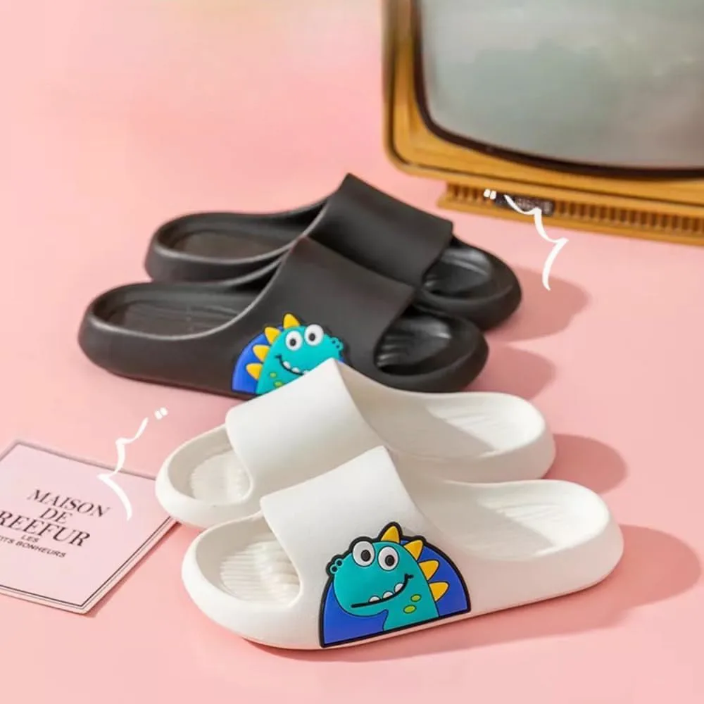 

Тапочки-динозавры милые для ванной, противоскользящие, мультяшные, пара динозавров, мужские, для ношения на улице NTRUEML, черный