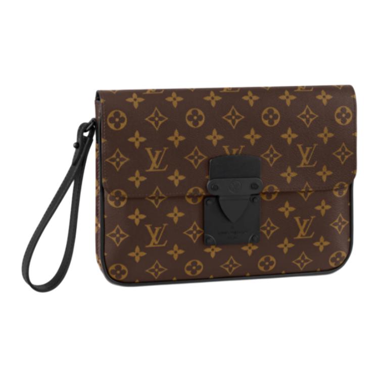 

Покрытый тканью кожаный клатч унисекс коричневый LOUIS VUITTON