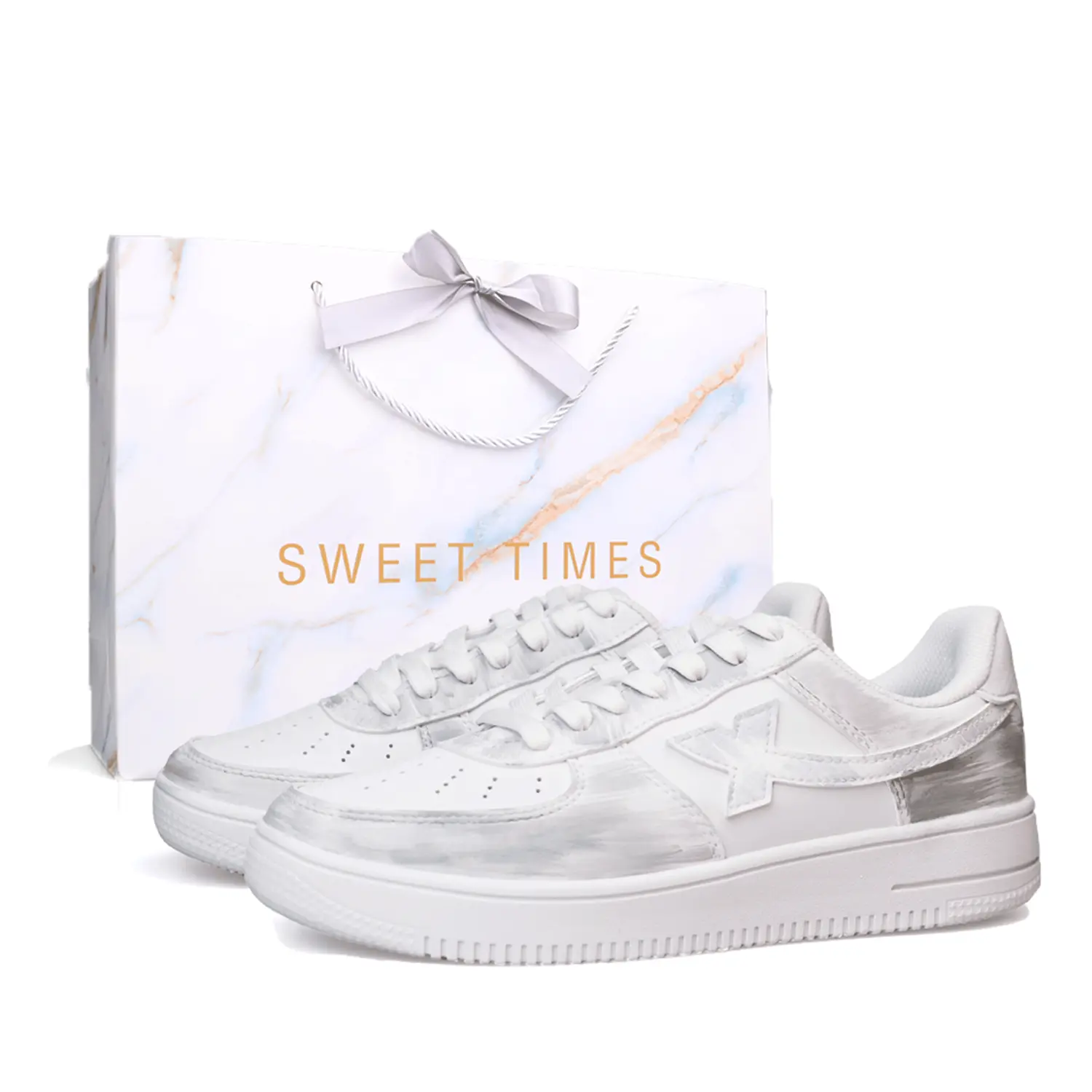 

XTEP Скользоустойчивые, легкие и дышащие скейтерские кеды Air Force One Unisex Silver Gray, цвет Silver Gray (Shopping Bag)